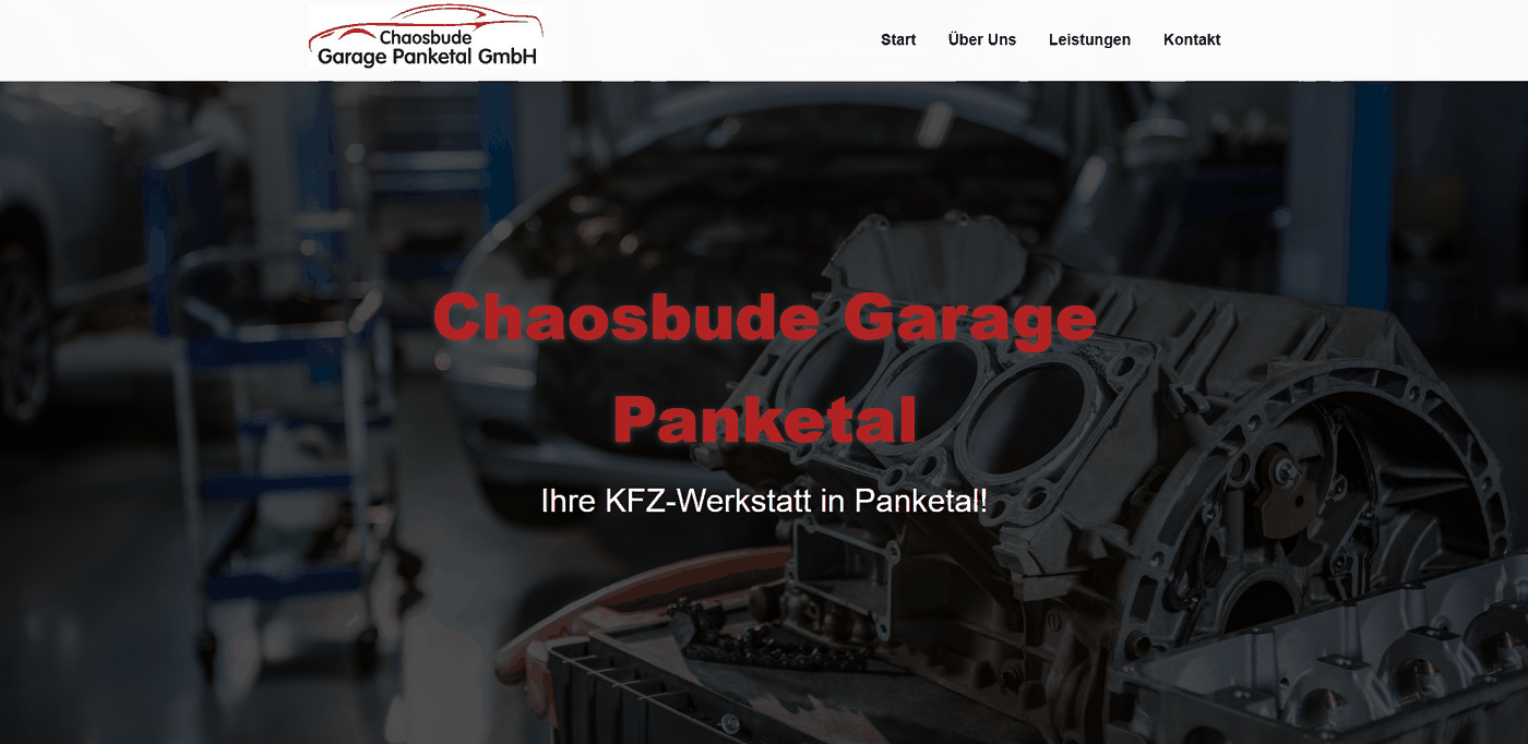 Webdesign für die Chaosbude Garage Panketal